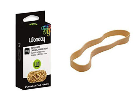 Wonday Bracelets caoutchouc, 120 x 10 mm, 100 g, nature