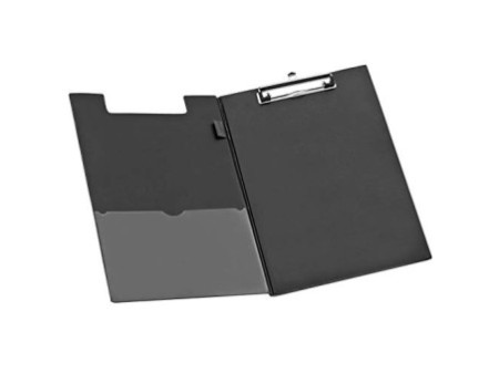 Wonday Porte-bloc à pince, A4, revêtement PVC, noir