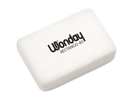 Wonday Gomme en plastique RECTANGO 40, blanc