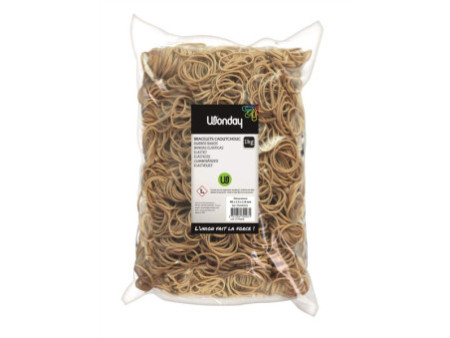 Wonday Bracelets caoutchouc, nature, 80 mm, sac kilo