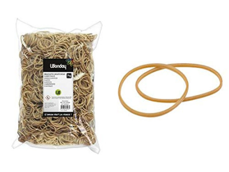 Wonday Bracelets caoutchouc, nature, 120 mm, sac 1 kilo