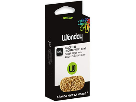 Wonday Bracelets caoutchouc, nature, 150 mm, carton de 100 g