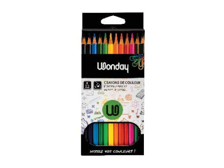 Wonday Crayons de couleur, étui carton de 12