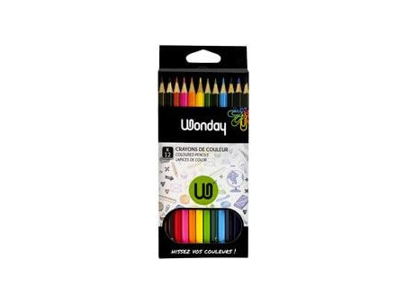Wonday Crayons de couleur, étui carton de 18