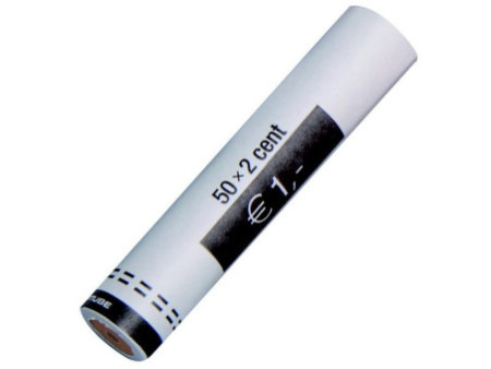 RESKAL Tube à monnaie pour pièce Euro, papier, 50 x 0,02 EUR