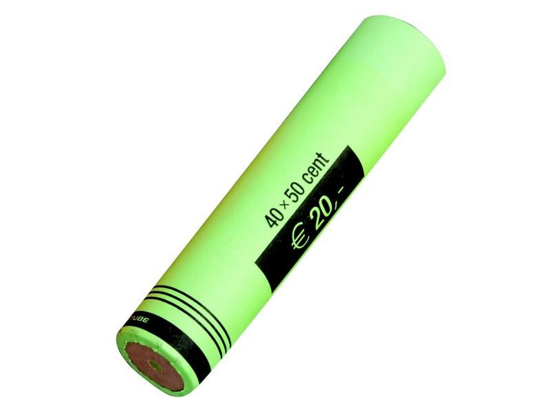 RESKAL Tube à monnaie pour pièce Euro, papier, 40 x 0,50 EUR