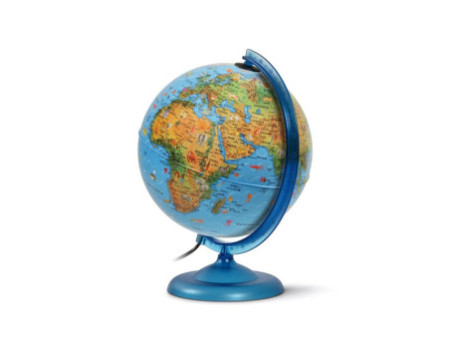 Wonday Globe lumineux KID, bleu, 250 mm, texte francais