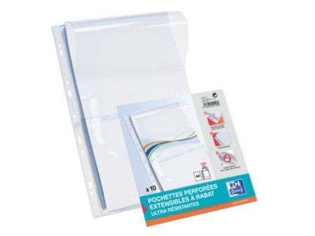 Oxford Pochettes perforées à soufflet, A4, PVC, 0,3 mm