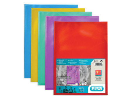 ELBA Pochettes-coin haute résistance, A4, en PVC 0,15 mm,