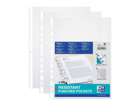Oxford Pochette perforée Standard, A4, PP, 0,09 mm, grainé