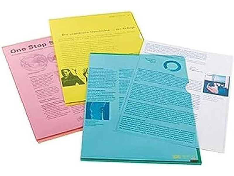 Oxford Pochettes coin Premium, A4, PVC, transparent, bleu