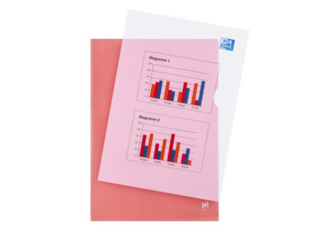 Oxford Pochettes coin Premium, A4, PVC, transparent, rouge