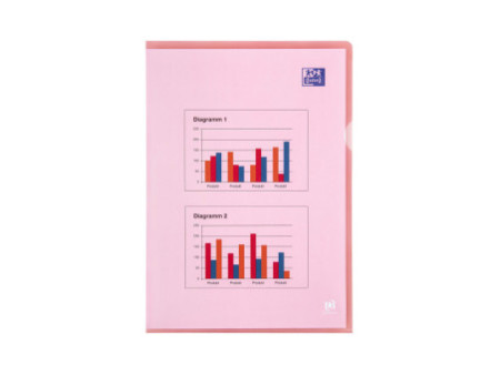 Oxford Pochettes coin Premium, A4, PVC, transparent, rouge