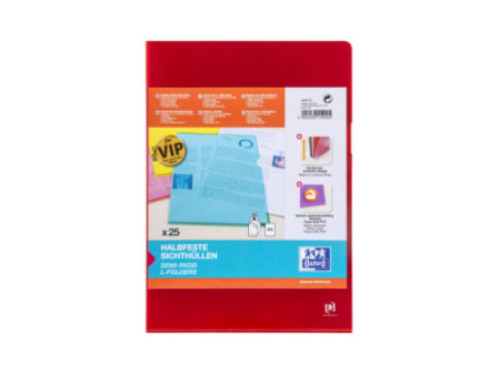 Oxford Pochettes coin Premium, A4, PVC, transparent, rouge