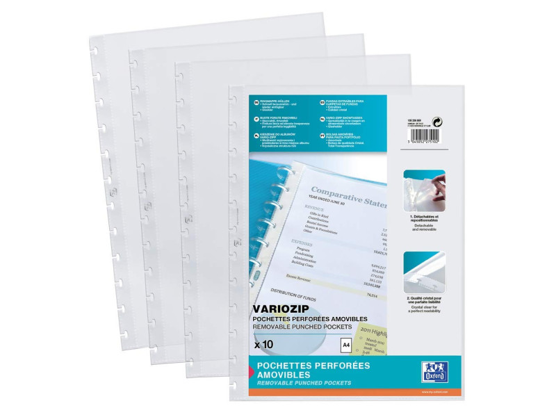 ELBA Pochettes pour protège-documents Vario-Zipp, format A4,