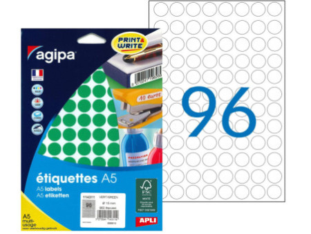 agipa Pastille de couleur, diamètre: 15 mm, rond, vert