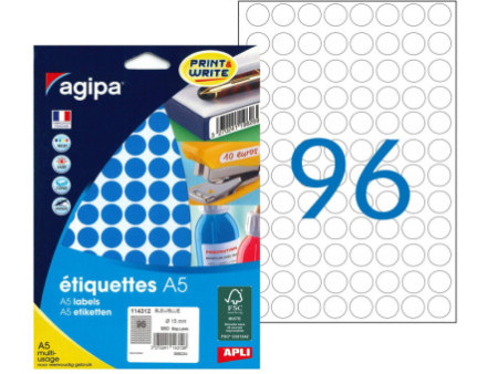 agipa Pastille de couleur, diamètre: 15 mm, rond, bleu