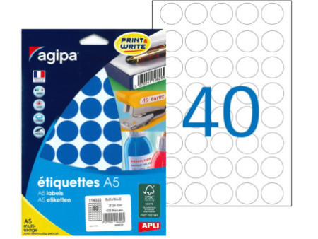 agipa Pastille de couleur, diamètre: 24 mm, rond, bleu