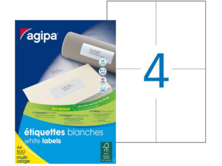 agipa Etiquette universelle, 105 x 148,5 mm, blanc