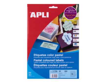 APLI Etiquette universelle ovale, 63,5 x 42,3 mm, crème