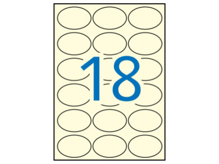 APLI Etiquette universelle ovale, 63,5 x 42,3 mm, crème