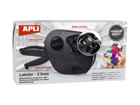 APLI Pince à étiqueter 102365, 2 lignes, 9 chiffres