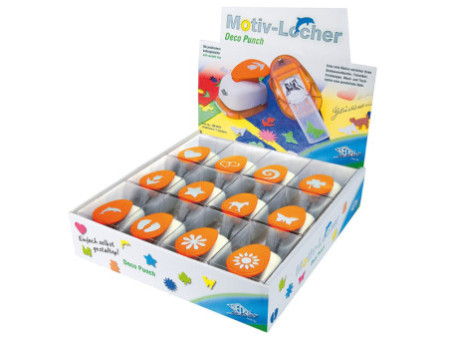 WEDO Perforateurs à motif, grand, présentoir de 12, assorti