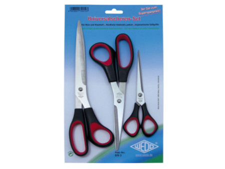 WEDO Kit de ciseaux universels, 3 pièces, 160 / 210 / 255 mm
