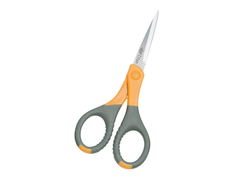 WEDO Ciseaux TITANE plus, pointu, longueur: 155mm,gris/jaune