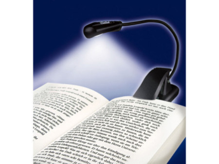 WEDO Lampe de lecture LED avec clip, mobile, 1 LED, noir