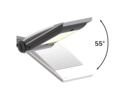 MAUL Lampe de bureau à LED Maulsolaris, socle, argent