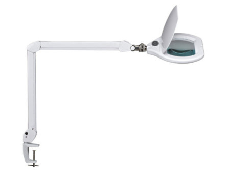 MAUL Lampe loupe à LED MAULcrystal, avec pince, blanc