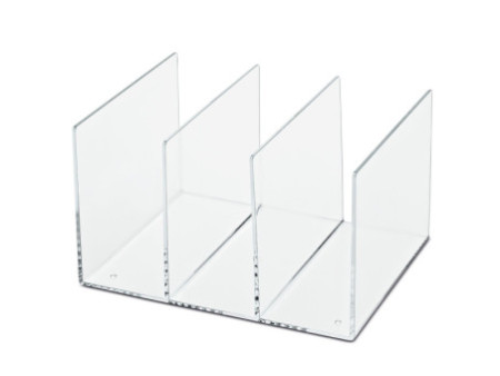 MAUL Porte-revues acrylique, 3 compartiments, transparent