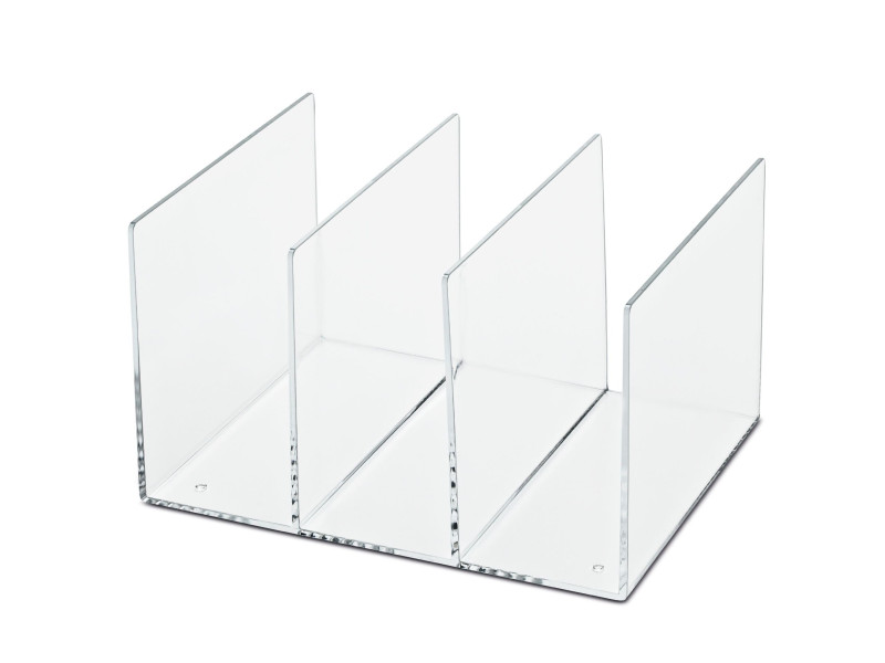 MAUL Porte-revues acrylique, 3 compartiments, transparent