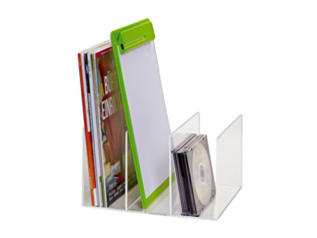 MAUL Porte-revues acrylique, 3 compartiments, transparent