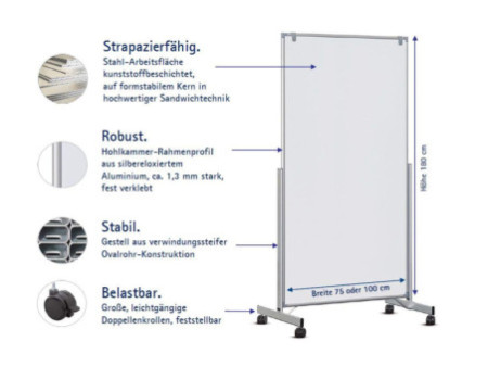 MAUL Tableau blanc mobile MAULpro easy2move, (L)1.000 mm