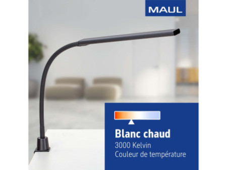 MAUL Lampe de bureau à LED MAULpirro, avec pince, noir