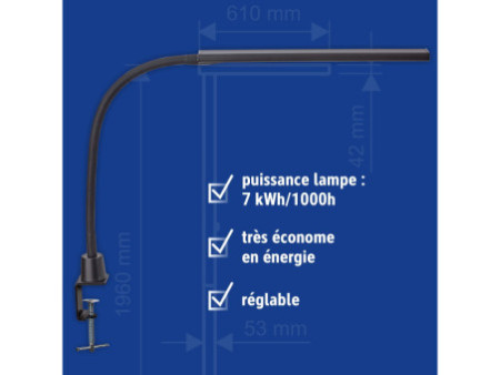 MAUL Lampe de bureau à LED MAULpirro, avec pince, noir