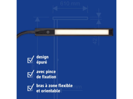 MAUL Lampe de bureau à LED MAULpirro, avec pince, noir