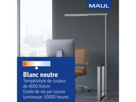 MAUL Lampadaire à LED MAULjet, argent