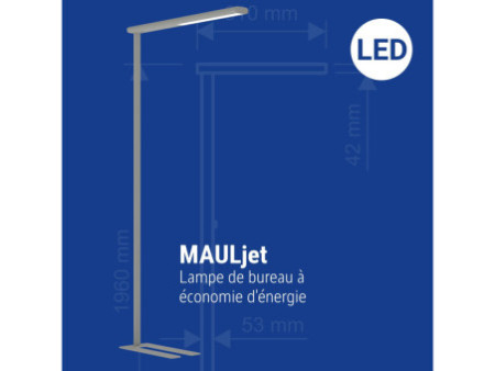 MAUL Lampadaire à LED MAULjet, argent