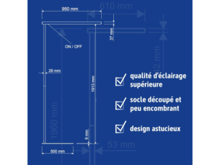 MAUL Lampadaire à LED MAULjet, argent