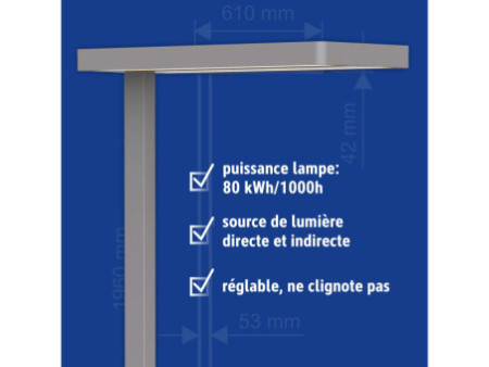 MAUL Lampadaire à LED version bureau MAULjaval, argent