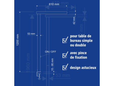 MAUL Lampadaire à LED version bureau MAULjaval, argent