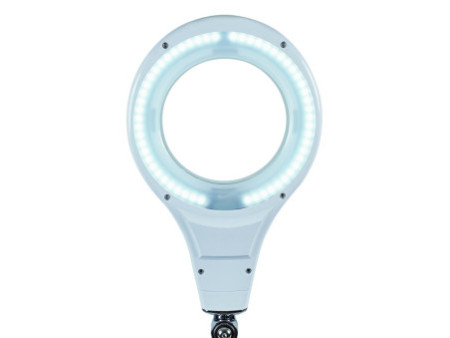 MAUL Lampe loupe à LED MAULmakro, socle, blanc