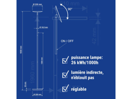 MAUL Lampadaire à LED MAULsphere, noir mat