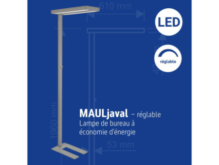 MAUL Lampadaire à LED MAULjaval, dimmable, avec socle
