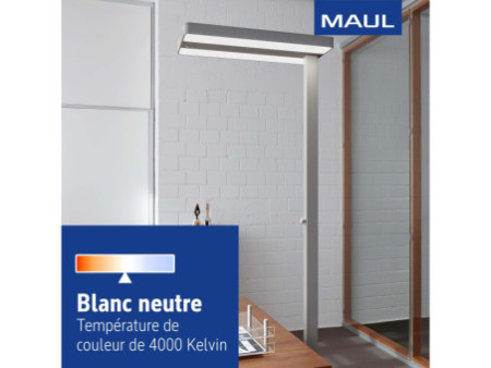 MAUL Lampadaire à LED MAULjuvis, dimmable, socle, argent