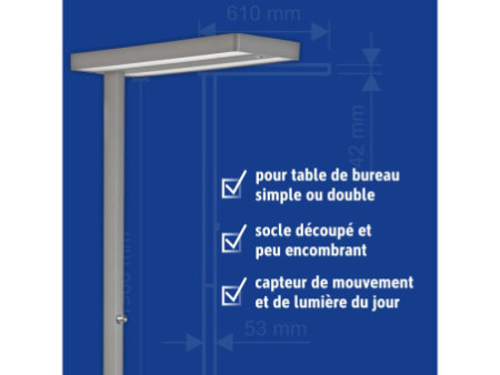 MAUL Lampadaire à LED MAULjuvis, dimmable, socle, argent