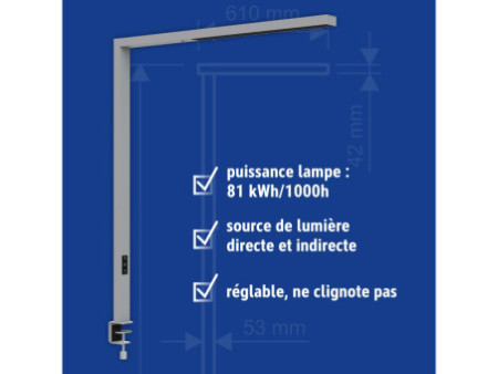 MAUL Lampadaire de bureau à LED MAULsirius sensor, pince